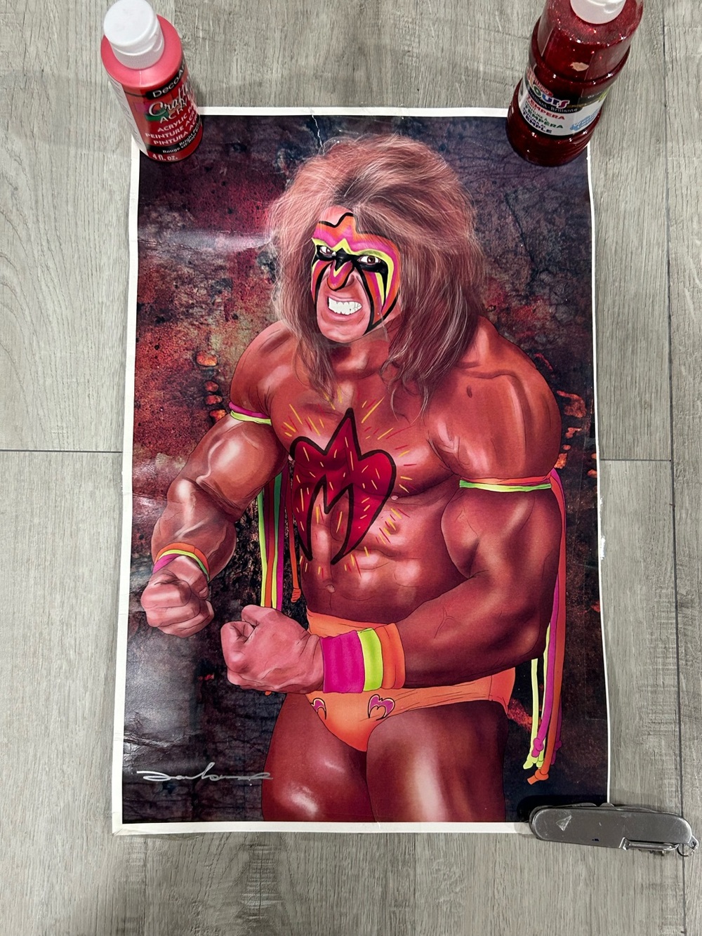 WWE The ultimate warrior art print poster! 17L x 11w!